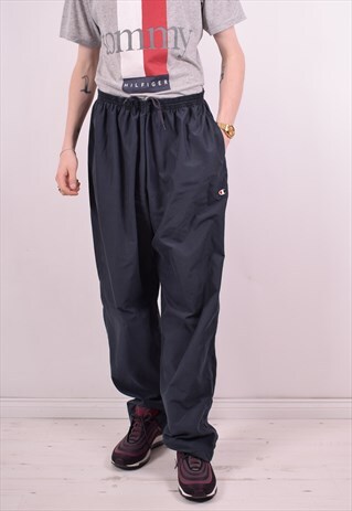 CHAMPION MENS VINTAGE TRACKSUIT TROUSERS W34 L34 NAVY BLUE 9