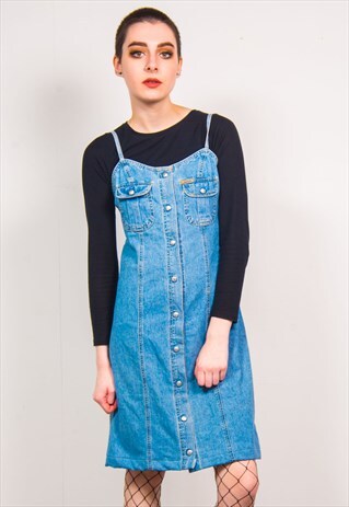 VINTAGE 90'S BLUE DENIM SLIP DRESS