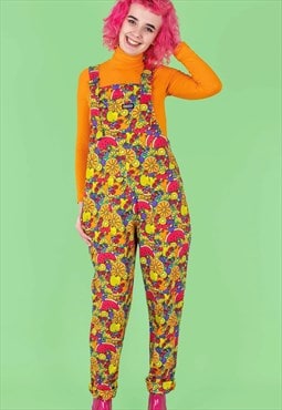 Tutti fruiti stretch twill dungarees 