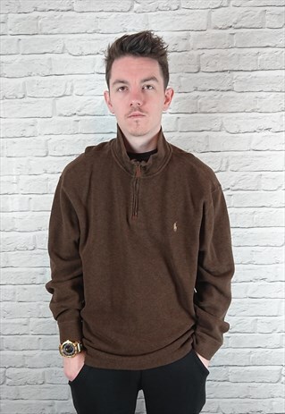 VINTAGE POLO RALPH LAUREN QUARTER ZIP SWEATSHIRT SWEATER