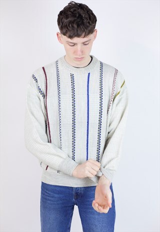 VINTAGE 90S PATTERNED KNIT JUMPER