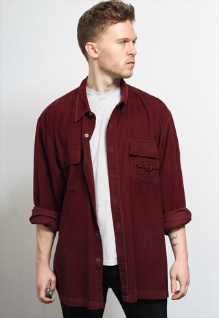 VINTAGE CORDUROY CORD SHIRT RED