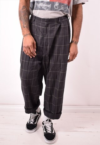 POLO RALPH LAUREN MENS VINTAGE TROUSERS W40 L27 BLACK 90S