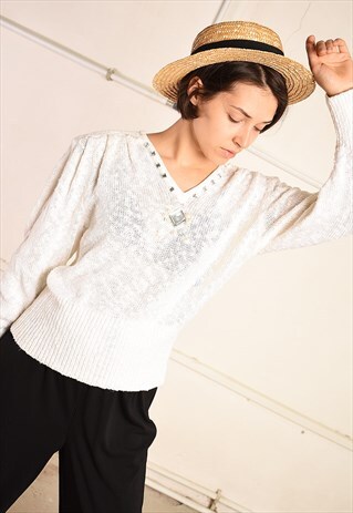 80'S RETRO FESTIVAL GARM KNIT PARIS CHIC JUMPER