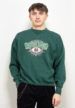 Vintage 90's Notre Dame Sweatshirt in Green