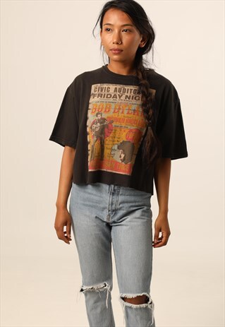 VINTAGE BOB DYLAN BAND GRAPHIC CROPPED T-SHIRT