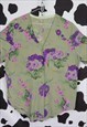 VINTAGE 90S COLOURFUL FLORAL FLOWERY FLOWER PRINT BLOUSE TOP