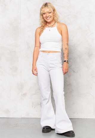 VINTAGE Y2K WHITE FLARE PANTS