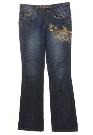 Vintage Studded Bootcut Jeans - W32