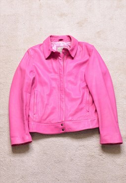 Women's Vintage Vali Pink Leather Jacket