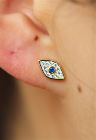 GOLD EVIL EYE EARRINGS