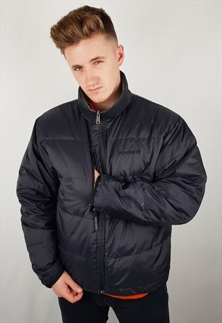 VINTAGE TIMBERLAND REVERSIBLE PADDED PUFFER JACKET BLACK
