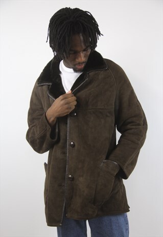 VINTAGE AMAZING SUEDE CHOCOLATE WINTER COAT