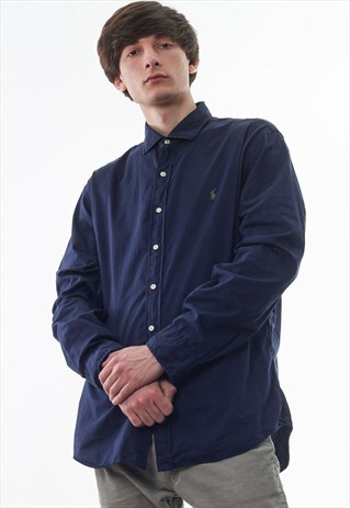 VINTAGE POLO RALPH LAUREN 90S NAVY BLUE LONG SLEEVE