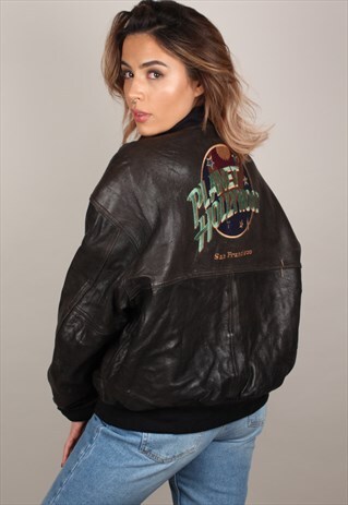 VINTAGE PLANET HOLLYWOOD LEATHER AVIATOR JACKET ASM1852
