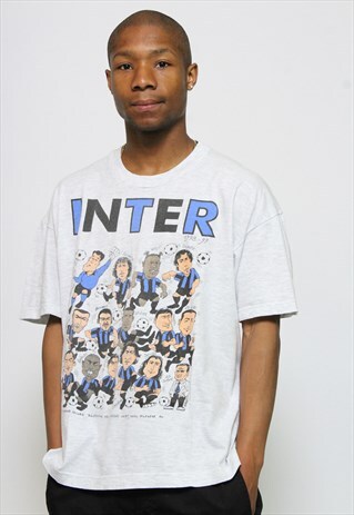 VINTAGE INTER MILAN FOOTBALL PLAYERS T-SHIRT