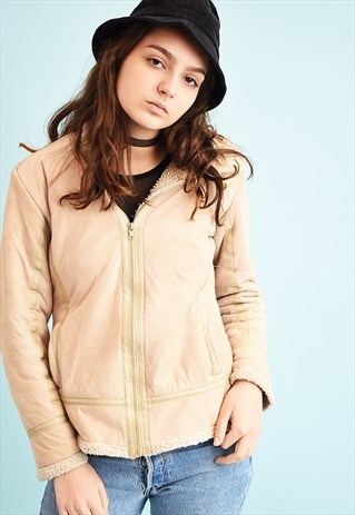 Y2K FAUX FUR DETAILED NEUTRAL TEEN JACKET