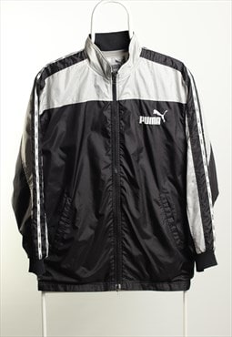 Vintage Puma Shell Jacket Sidelines Black Grey