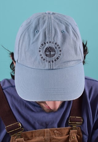 VINTAGE TIMBERLAND BABY BLUE EMBROIDERED CAP