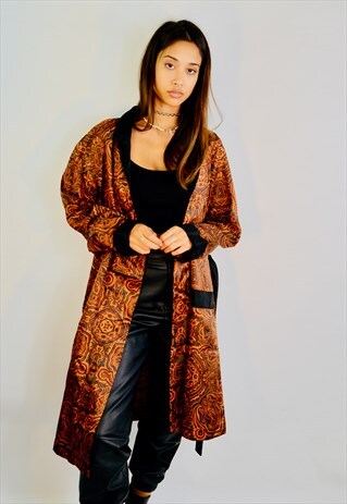 VINTAGE SATIN PAISLEY PRINT KIMONO