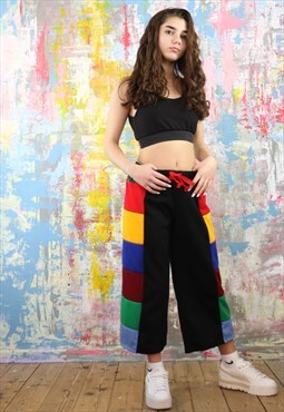 Rainbow Cropped Trousers  with Drawstring