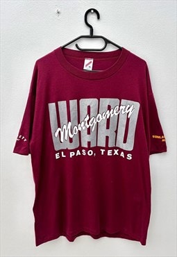 Vintage Jerzees El Paso Texas burgundy T-shirt XL 