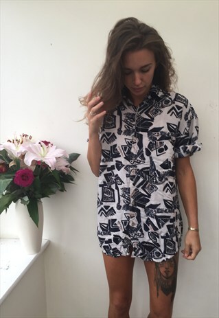 CRAZY PATTERN OVERSIZED UNISEX RETRO VINTAGE FESTIVAL SHIRT