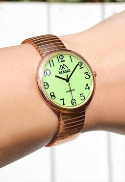 Luminous Rose Gold Watch with Expander Strap