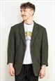 Vintage 90's Men Harris Tweed Blazer in Green