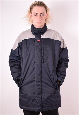NIKE MENS VINTAGE PADDED JACKET LARGE BLACK 90S