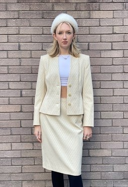 Vintage Cream 50s/60s Style Skirt Suit