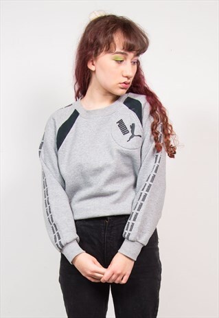 PUMA VINTAGE 90'S LIGHT GREY SWEATER SWEATSHIRT