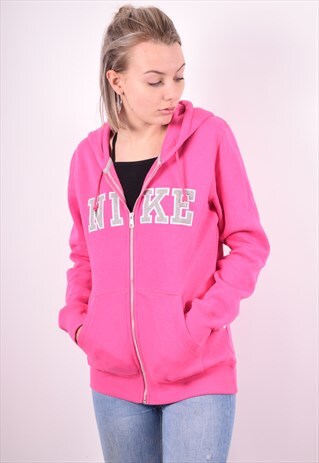 NIKE WOMENS VINTAGE HOODIE JACKET MEDIUM PINK 90'S