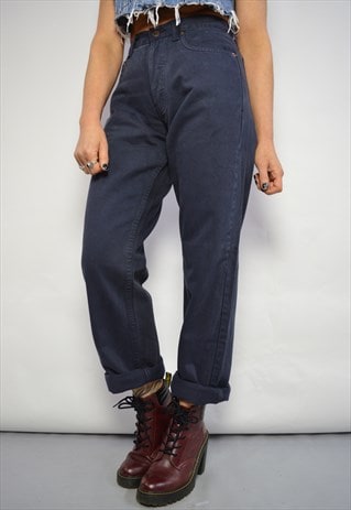 VINTAGE 90S LEVI'S 618 ORANGE TAB DEADSTOCK NAVY WASH JEANS