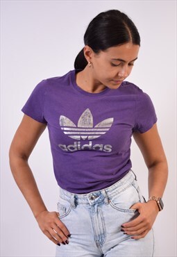 Vintage Adidas T-Shirt Top Purple