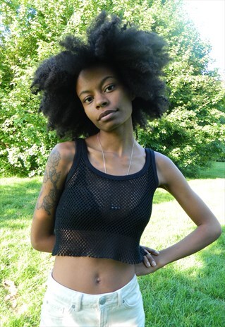 BLACK MESH CROP TOP