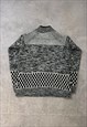 VINTAGE KNITTED JUMPER ABSTRACT PATTERNED KNIT SWEATER