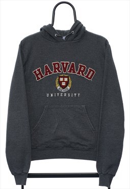 Vintage Champion Harvard University Grey Hoodie Mens