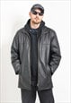 VINTAGE BLACK LEATHER JACKET MEN SIZE M/L