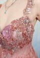 VINTAGE PALE PINK WEDDING GUEST DRESS, UK18
