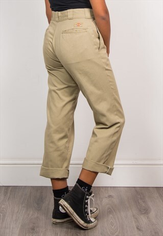 VINTAGE 90'S BEIGE DICKIES HIGH WAIST TROUSERS