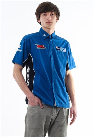 VINTAGE SUZUKI TEAM RACING BLUE SHORT SLEEVE