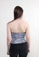 VINTAGE 90S SNAKE PRINT STRETCHY TOP RETRO ELASTIC TANK TOP
