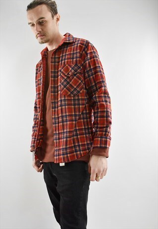 VINTAGE PENDLETON RED PLAID CHECK WOOL FLANNEL SHIRT