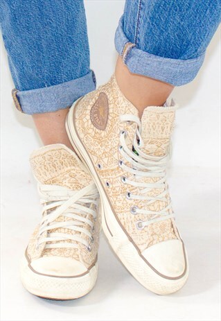 RETRO HI-TOP GOLD GLITTER CONVERSE UK 7