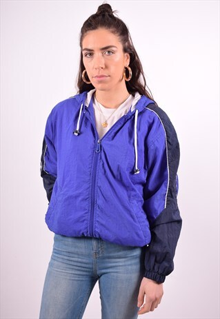 NIKE WOMENS VINTAGE HOODIE JACKET SMALL BLUE 90'S