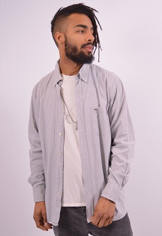 LACOSTE MENS SHIRT LARGE GREY VINTAGE