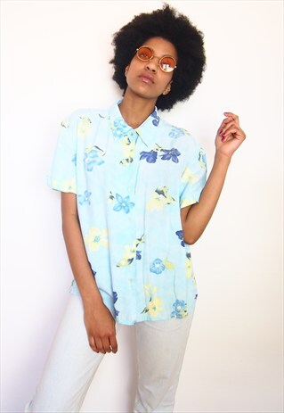 VINTAGE BLUE FLORAL SHIRT