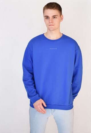BLUE I'M NO VILLAIN (WHITE) SWEATSHIRT