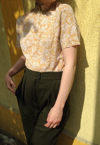70S FLORAL YELLOW TOP